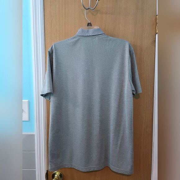 Adidas Gray Polo Shirt Casual Knit Mens Medium - Picture 2 of 3